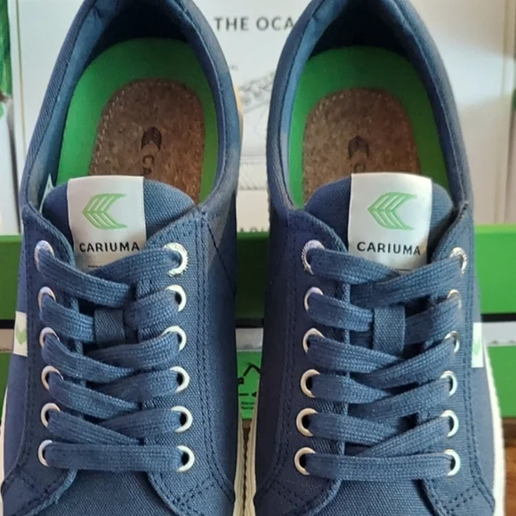 Cariuma 9.5 Womens OCA Low Canvas Sneakers Blue Sustainability Eco-Friendly - Picture 8 of 10